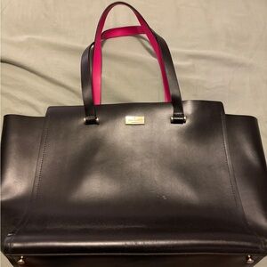 Kate Spade Black and Pink Tote Bag with Bold Design